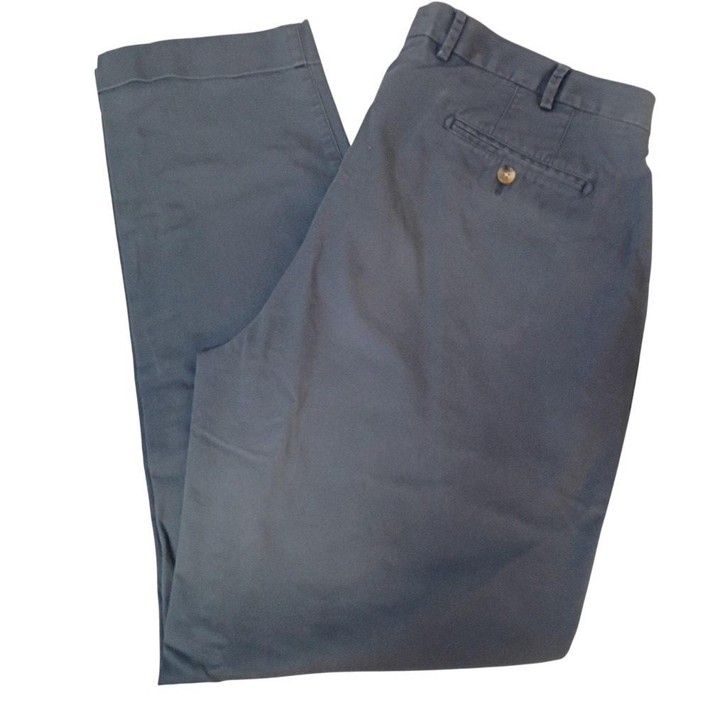 Peter Millar Chino Pants Mens 38/31 Blue Flat Front Pima Cotton Stretch Cuffed